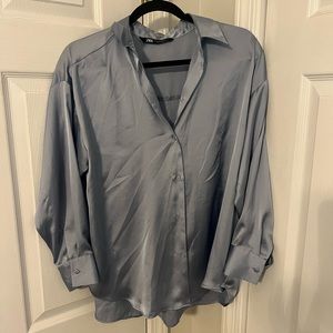 Zara Blue Silk Shirt
